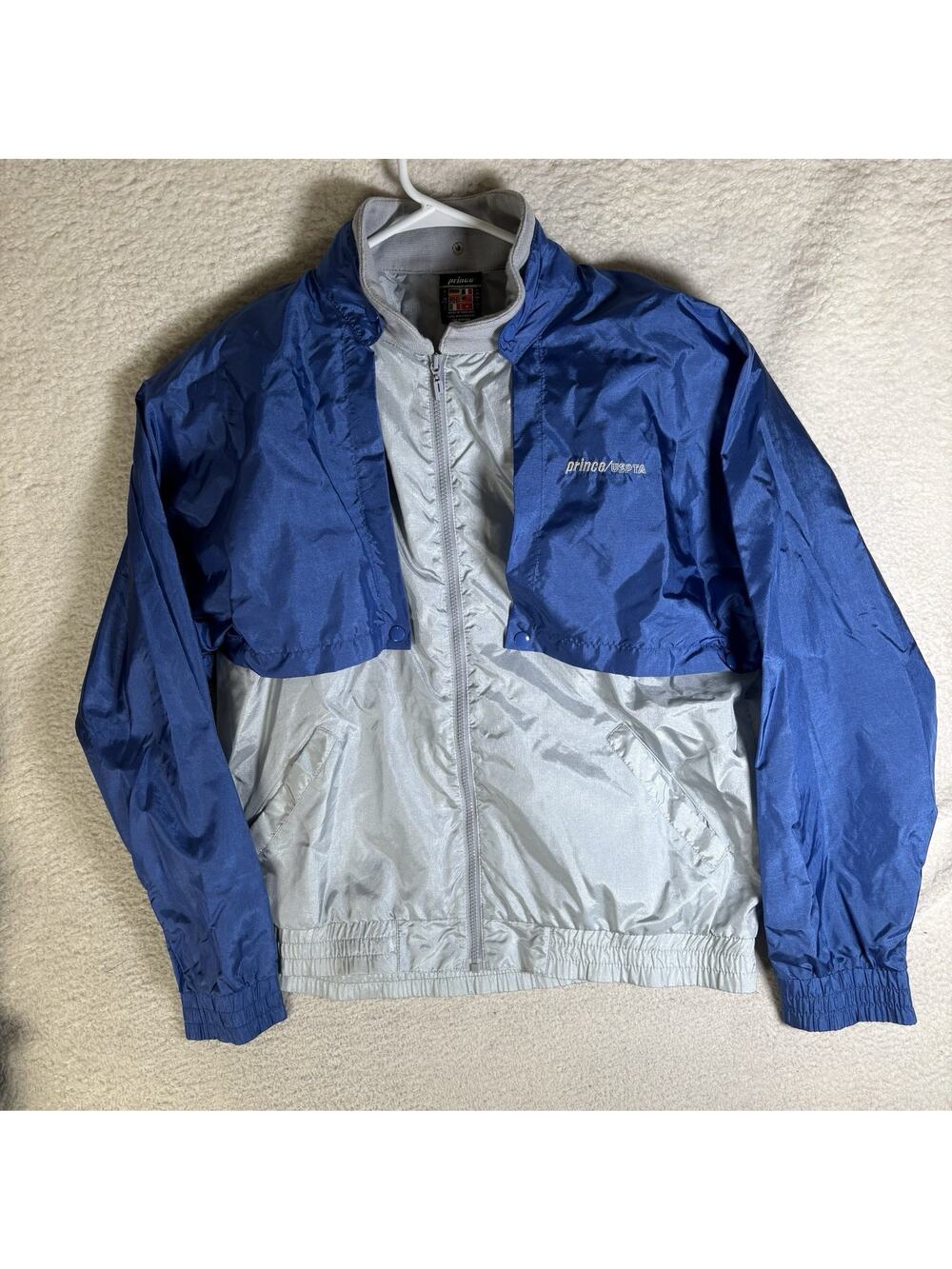 Vintage Prince USPTA Vest Jacket Mens Large Tennis Windbreaker Tearaway Snaps